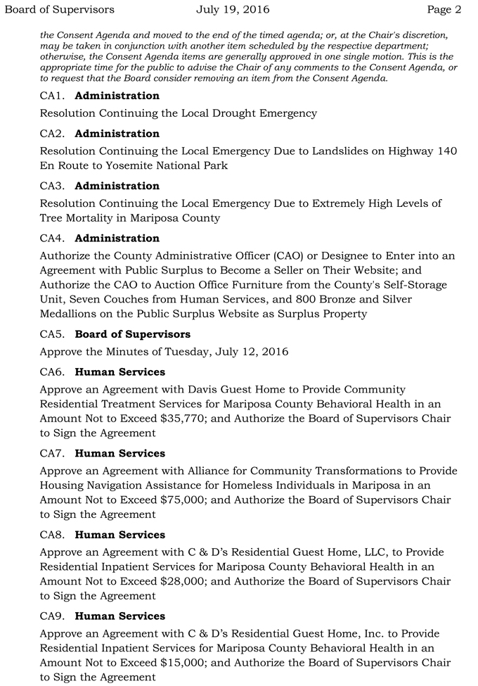2016 07 19 mariposa county board of supervisors agenda july 19 2016 2