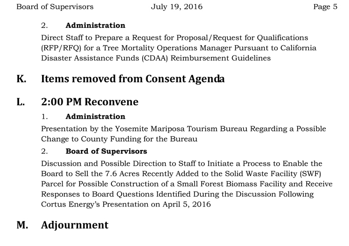 2016 07 19 mariposa county board of supervisors agenda july 19 2016 5