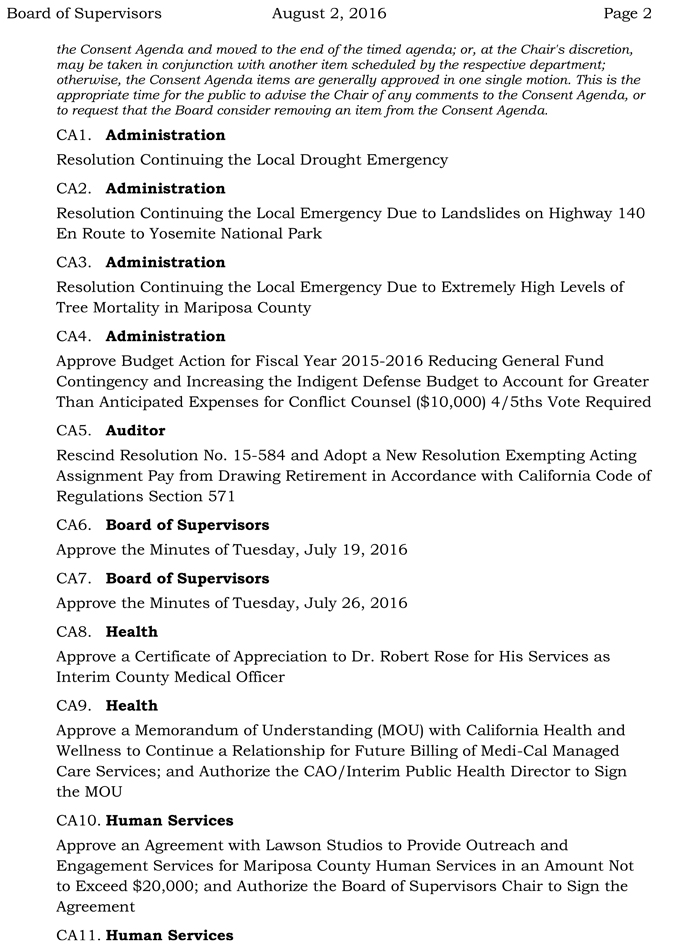 2016 08 02 mariposa county board of supervisors agenda august 2 2016 2