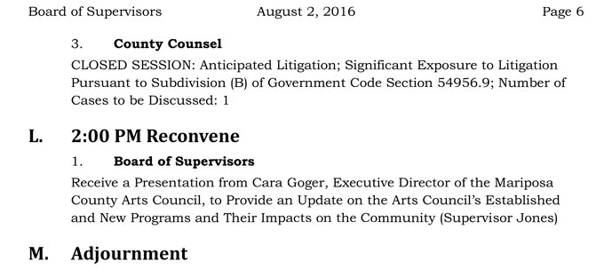 2016 08 02 mariposa county board of supervisors agenda august 2 2016 6