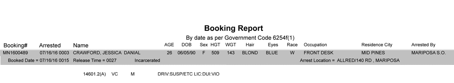 mariposa county booking report july 16 2016