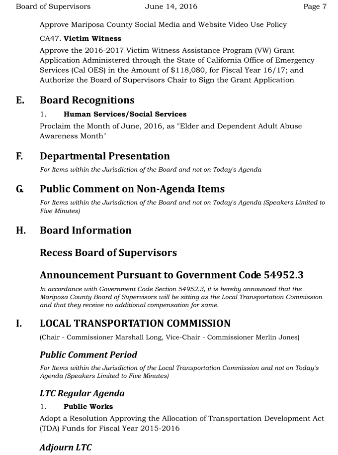 2016 06 14 mariposa county board of supervisors agenda june 14 2016 7