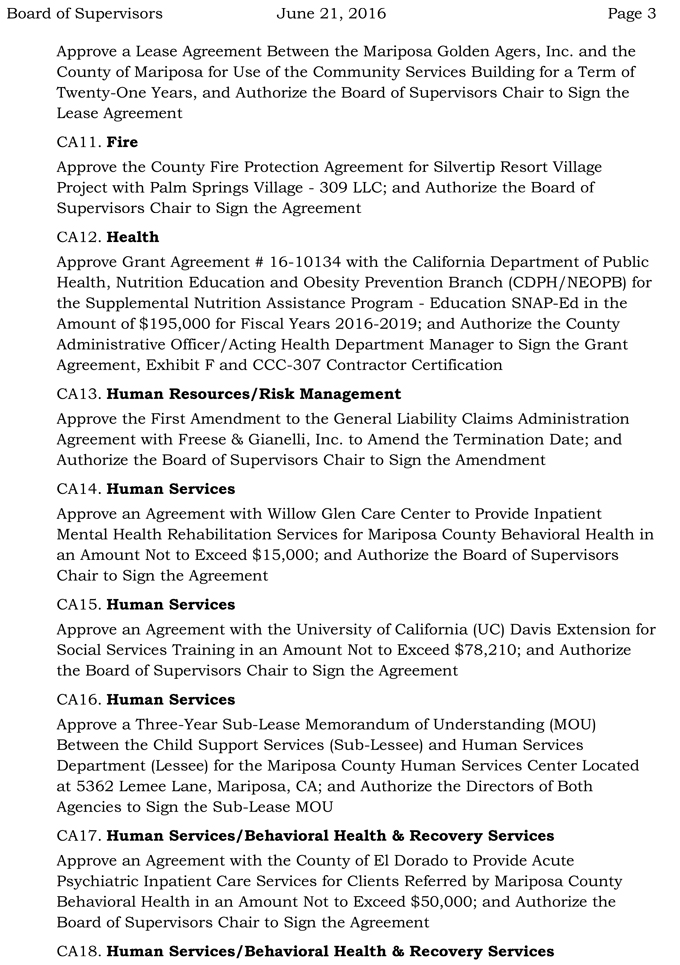 2016 06 21 mariposa county board of supervisors agenda june 21 2016 3