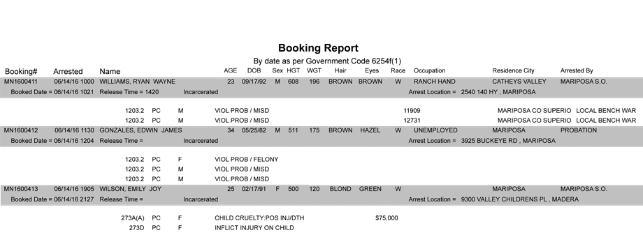 mariposa county booking report june 14 2016