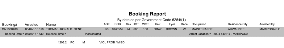 mariposa county booking report june 7 2016