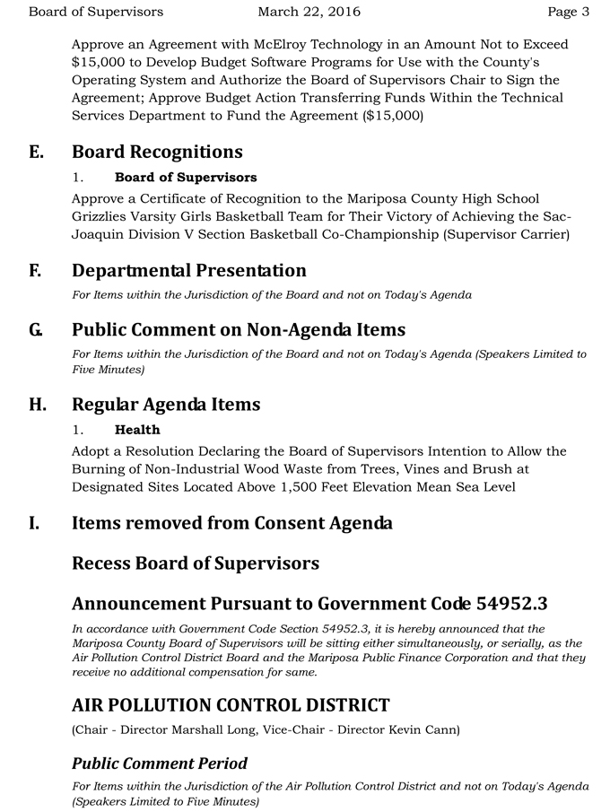 2016 03 22 mariposa county Board of Supervisors Public Agenda 1651 3