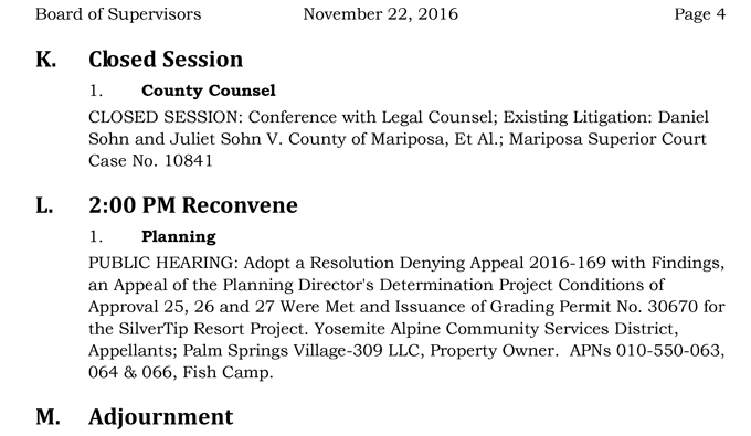 2016 11 22 mariposa county board of supervisors agenda november 22 2016 4