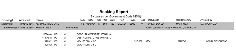 mariposa county booking report for november 3 2016