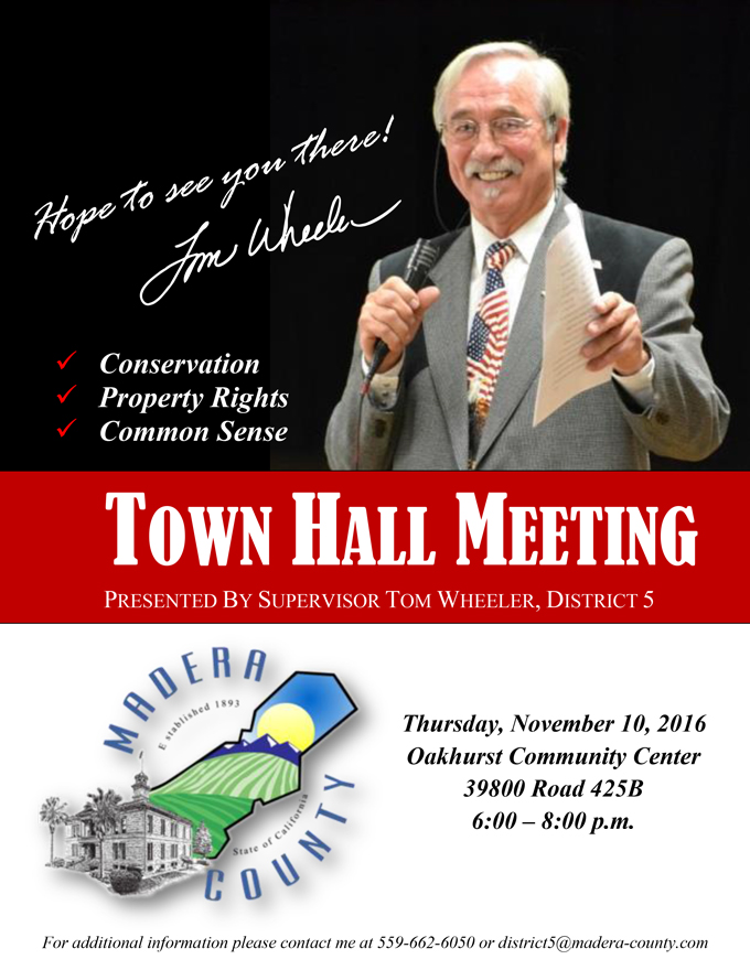 tom wheeler town hall meeting oakhurst november 10 2016