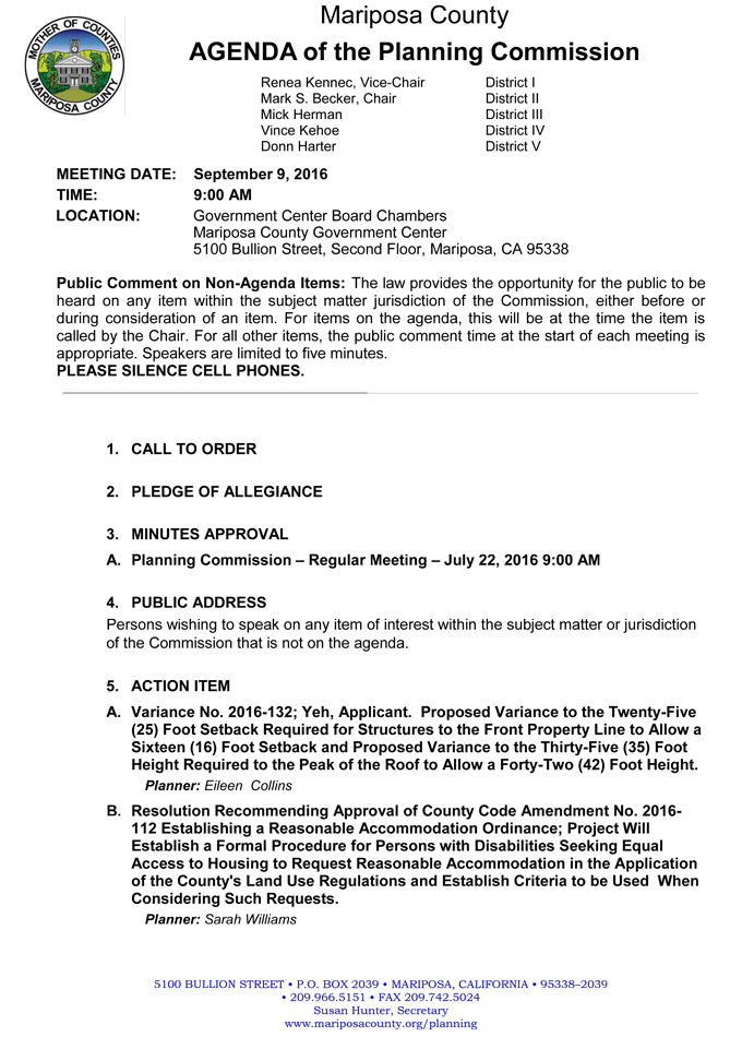 2016 09 09 mariposa county planning commission agenda for september 9 2016 1