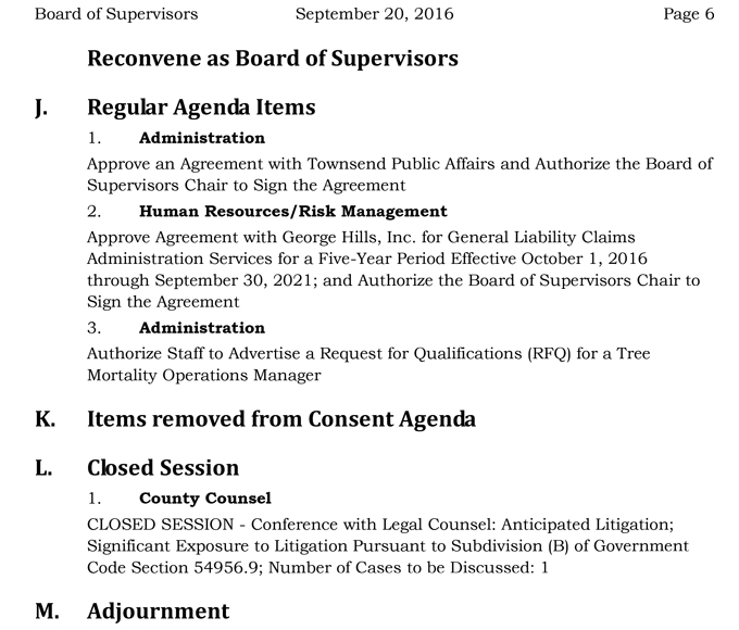2016 09 20 mariposa county board of supervisors agenda sepember 20 2016 6