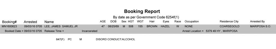 mariposa county booking report for september 3 2016