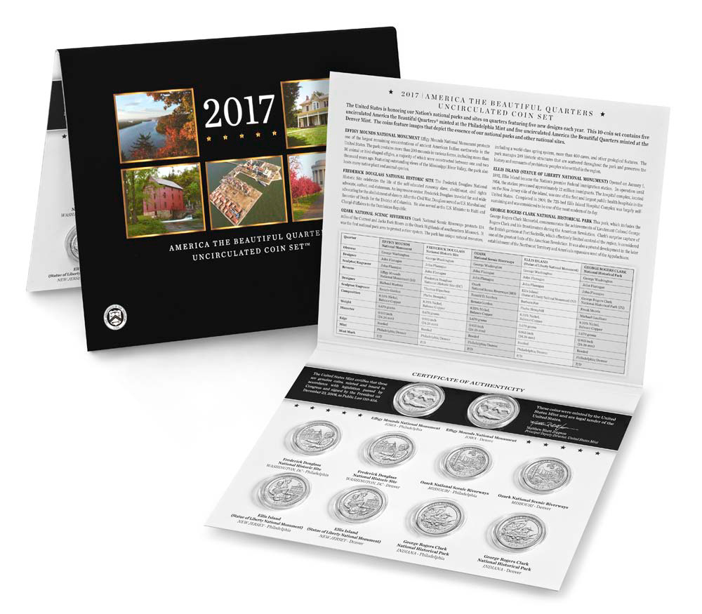 america the beautiful quarters 2017 uncirculated coin set credit us mint