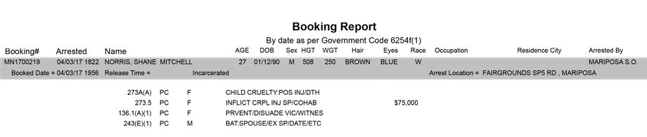 mariposa county booking report for april 3 2017