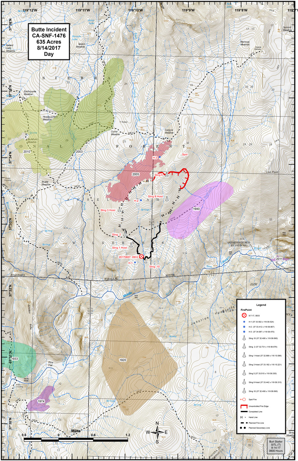 sierra national forest butte fire map august 14 2017