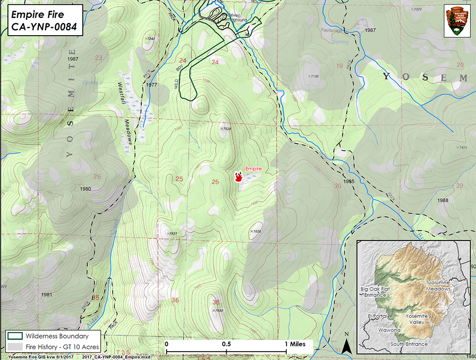 yosemite national park empire fire map