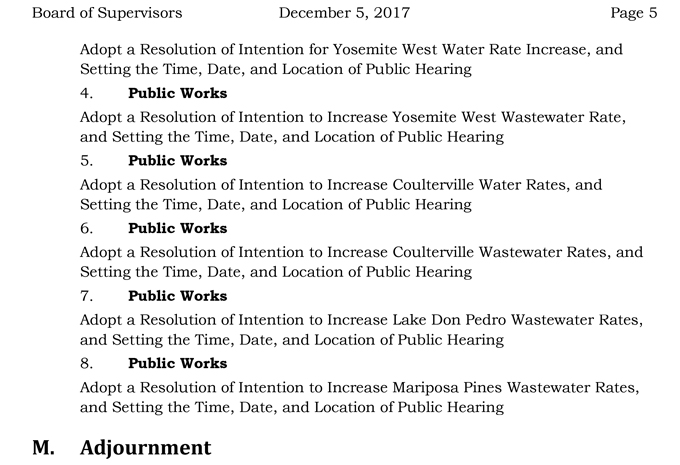 2017 12 05 mariposa county Board of Supervisors Agenda december 5 2017 5