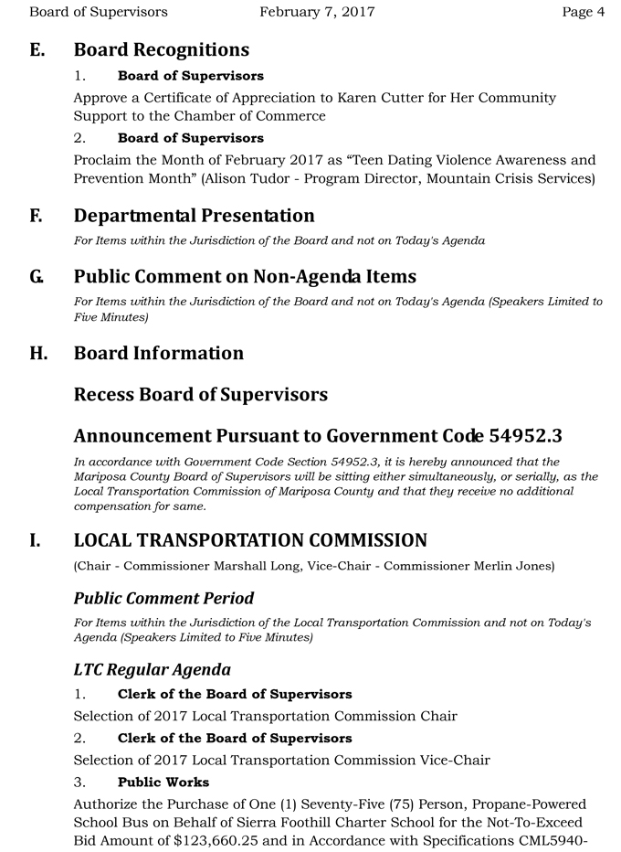 2017 02 07 mariposa county board of supervisors agenda for february 7 2017 4