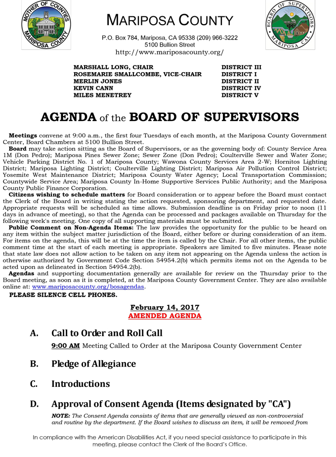 2017 02 14 mariposa county board of supervisors agenda february 14 2017 1