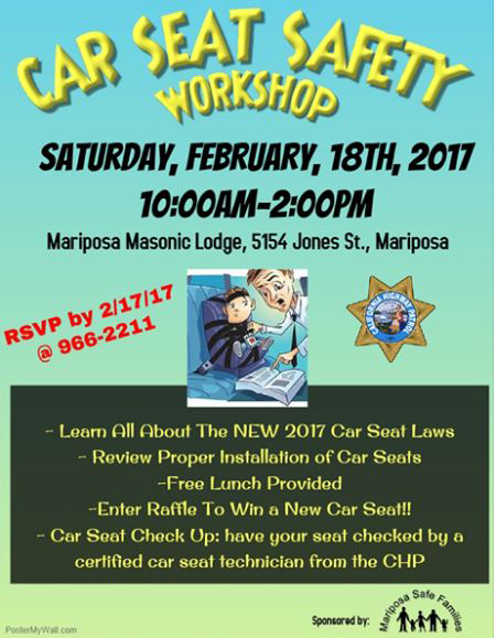 car seat safety workshop mariposa february 18 2017 mariposa safe families