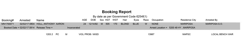 mariposa county booking report for february 2 2017