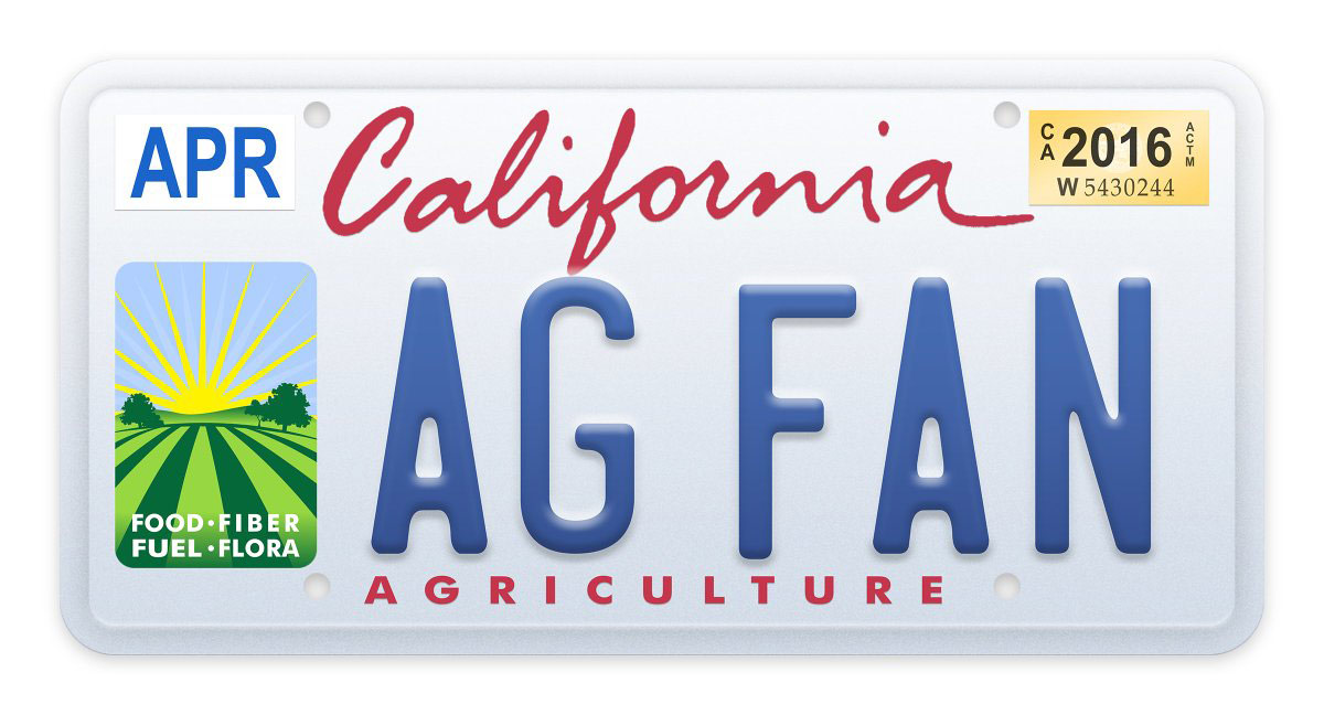 california ag license plate