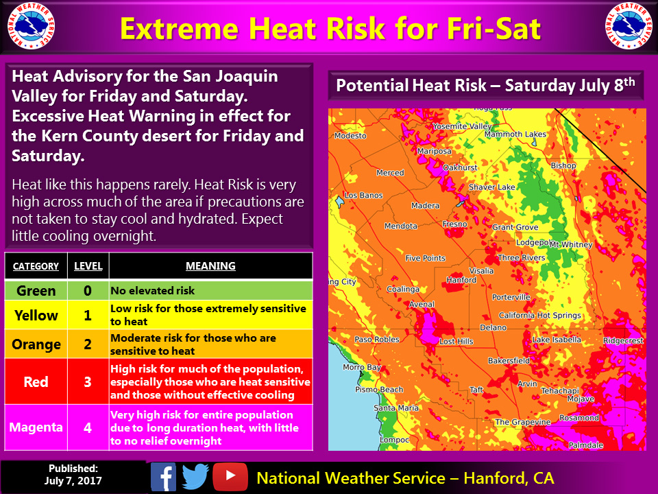 mariposa county weather extreme heat risk july 7 2017