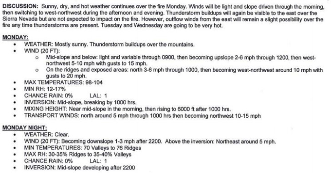 weather detwiler july 31 2017 mariposa county