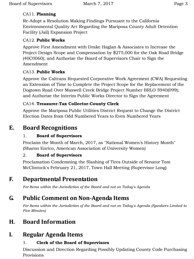 2017 03 07 mariposa county board of supervisors agenda march 7 2017 3