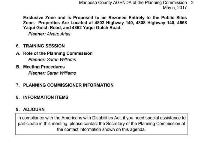 2017 05 05 mariposa county planning commission agenda may 5 2017 2