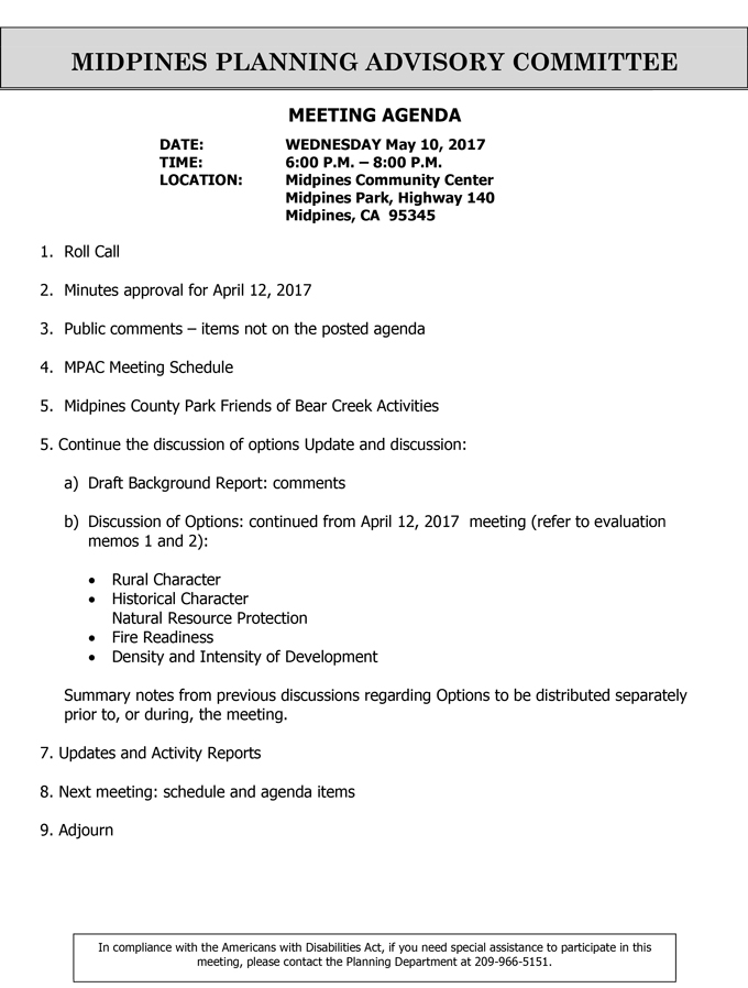 2017 05 10 mariposa county midpines planning advisory committee agenda may 10 2017