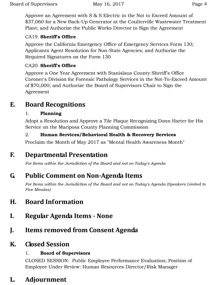 2017 05 16 mariposa county board of supervisors agenda may 16 2017 4