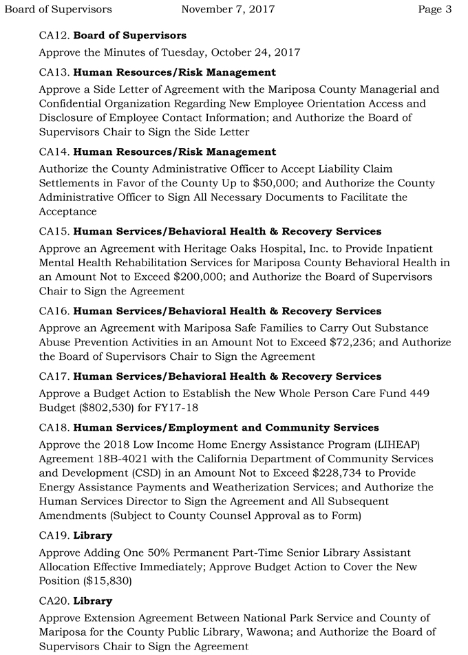 2017 11 07 mariposa county Board of Supervisors agenda november 7 2017 3