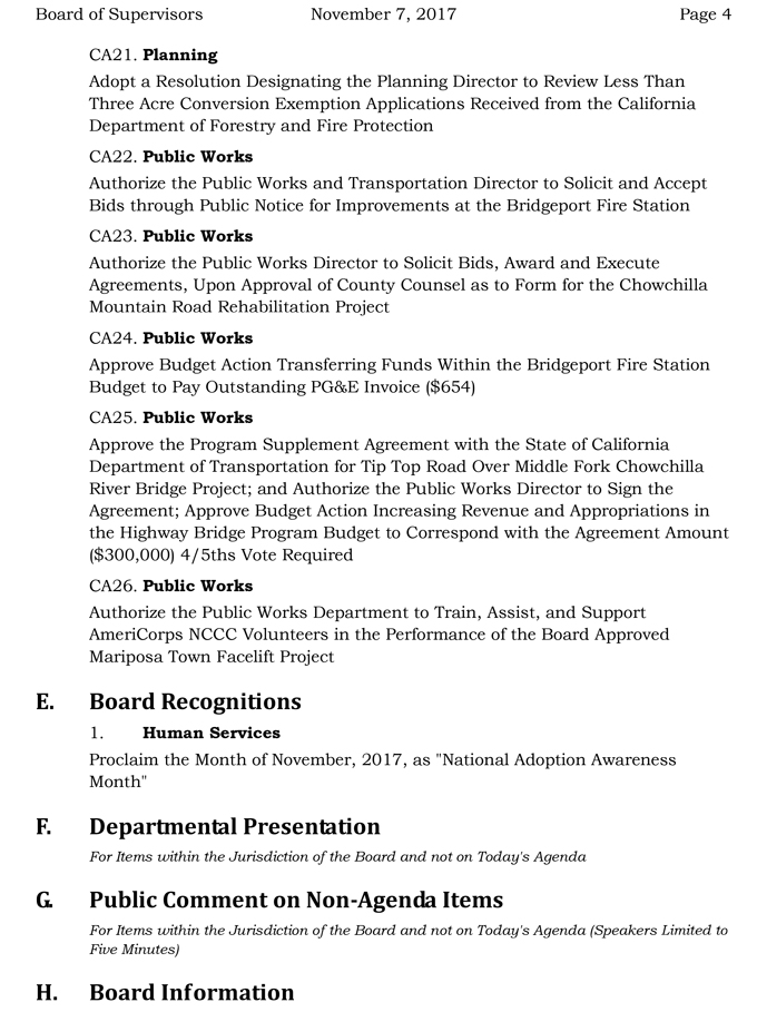2017 11 07 mariposa county Board of Supervisors agenda november 7 2017 4