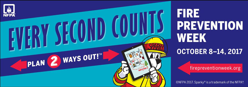 every second counts fire prevention week 2017 october 8 14