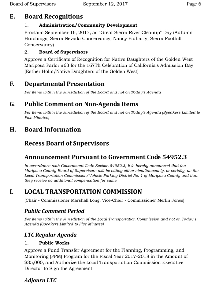 2017 09 12 mariposa county board of supervisors agenda september 12 2017 6