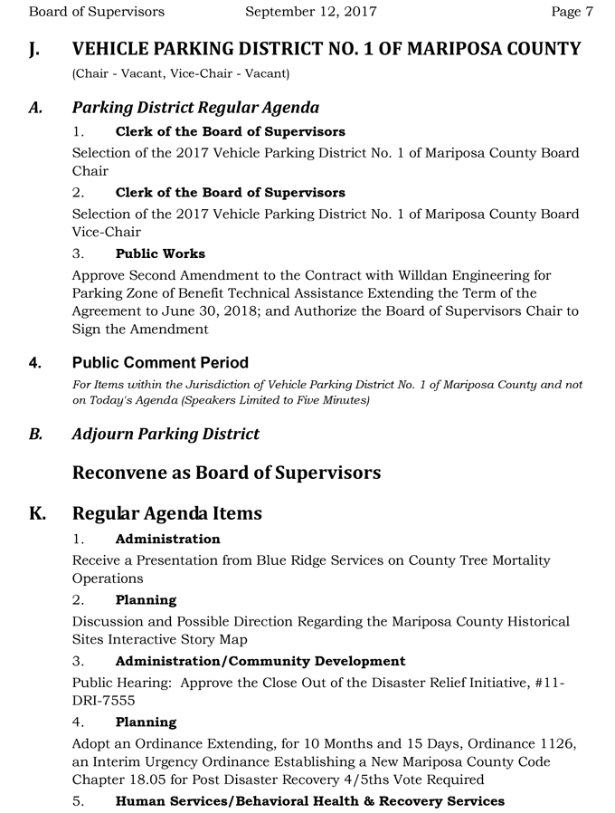 2017 09 12 mariposa county board of supervisors agenda september 12 2017 7