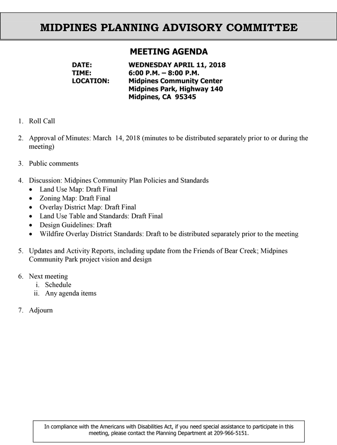 2018 04 11 mariposa county Midpines Planning Advisory Committee Public Agenda april 11 2018