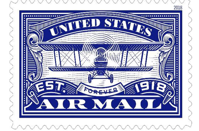 us post office 100th anniverasary of the airmail stamp