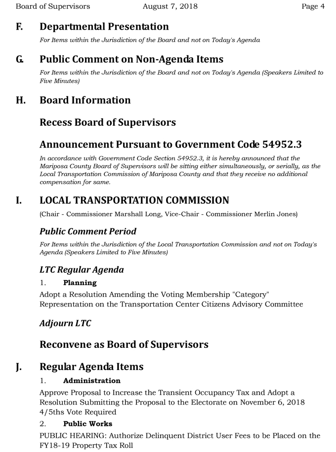 2018 08 07 mariposa county Board of Supervisors Agenda august 7 2018 4