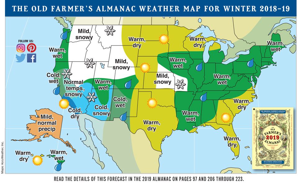 Old Farmer’s Almanac Predicts Cold and Wet 20182019 Winter for