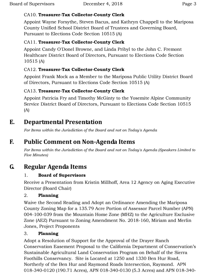 2018 12 04 mariposa county Board of Supervisors Agenda december 4 2018 3