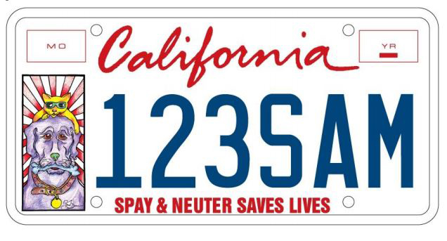 pet lovers license plate california