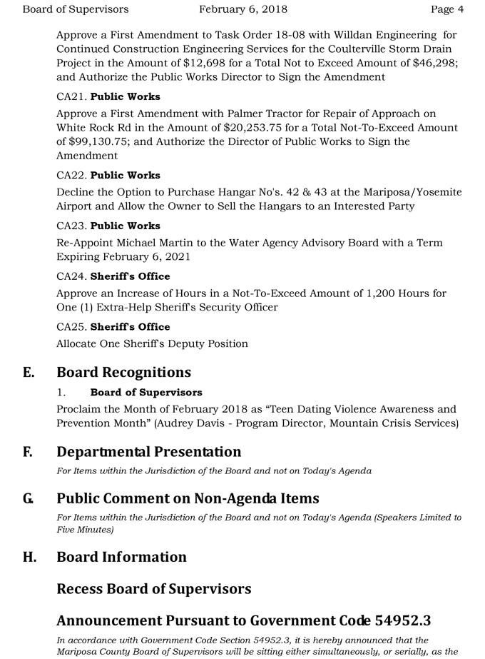 2018 02 06 mariposa county Board of Supervisors agenda february 6 2018 4