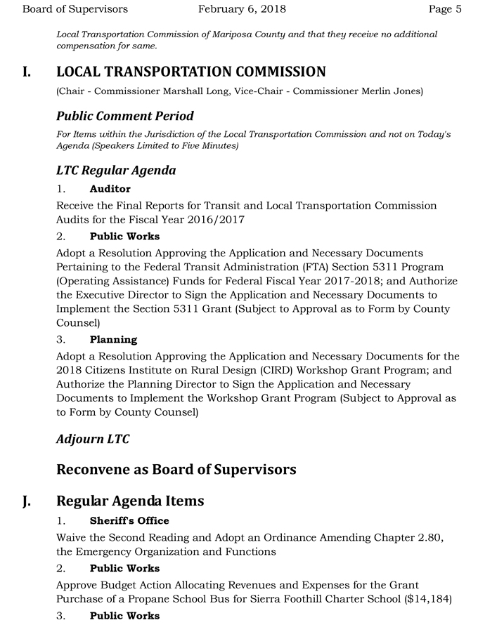 2018 02 06 mariposa county Board of Supervisors agenda february 6 2018 5