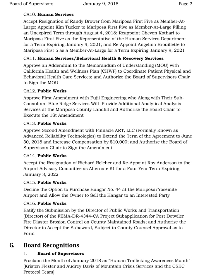 2018 01 09 mariposa county Board of Supervisors agenda january 9 2018 3