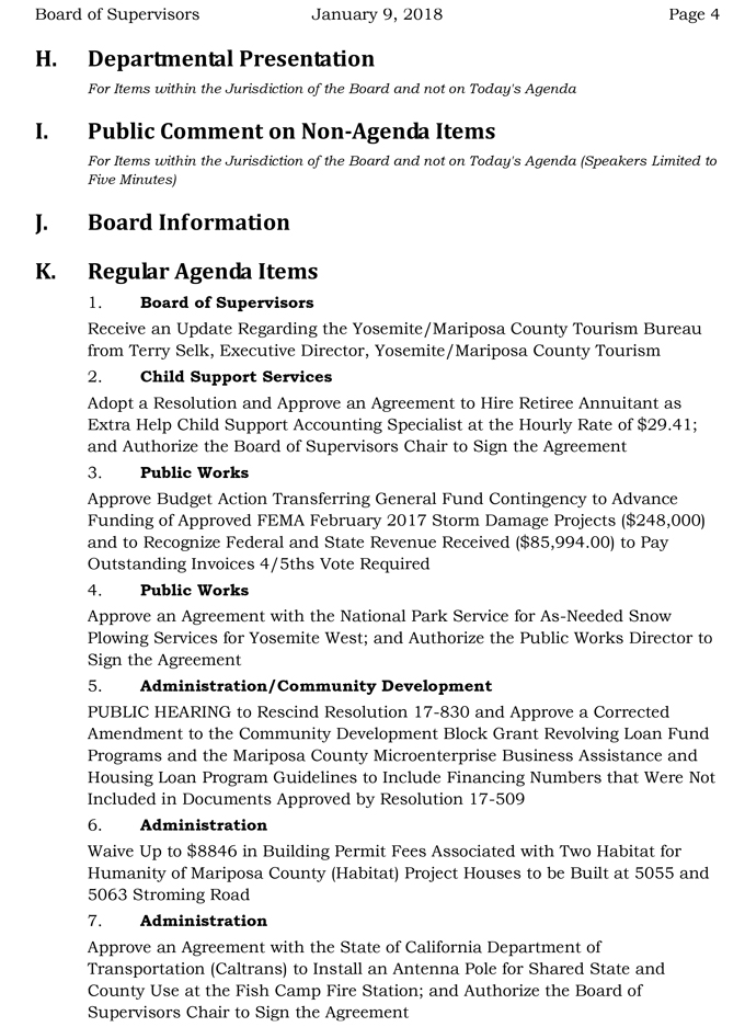 2018 01 09 mariposa county Board of Supervisors agenda january 9 2018 4