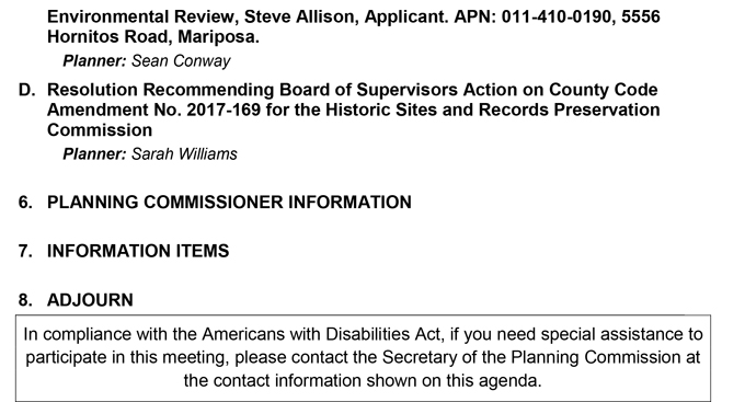 2018 01 26 mariposa county Planning Commission agenda january 26 2018 2