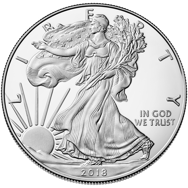 2018 american eagle silver one ounce proof coin obverse