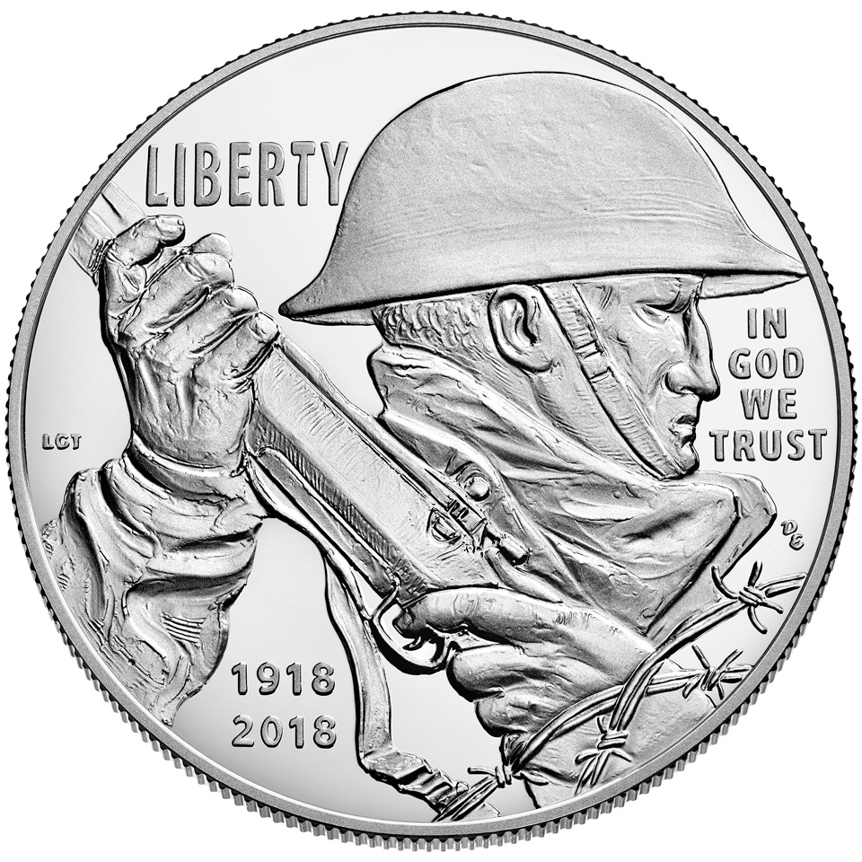 2018 world war one centennial commemorative silver proof obverse
